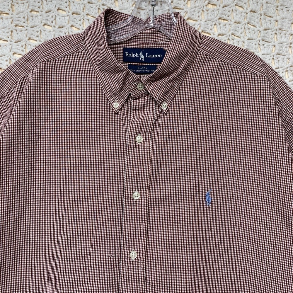 Ralph Lauren Blake Shirt Mens XL Button Down 100%TWo-PLY Cotton Long Slv